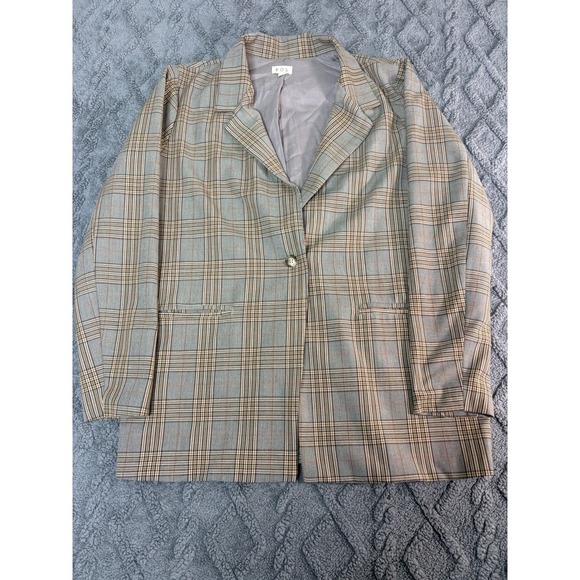 POL Jackets & Blazers - POL Oversized Boyfriend Plaid Long Blazer Plaid Blazer Jacket Size Small